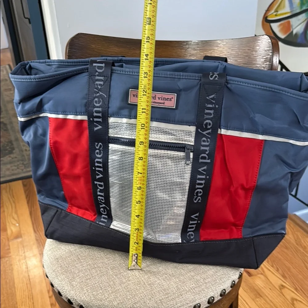 Vineyard Vines Blue and Red Duffel Bag